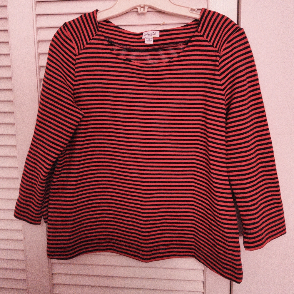 10 for $10 🔥Splendid Red and Black Striped Blouse🔥